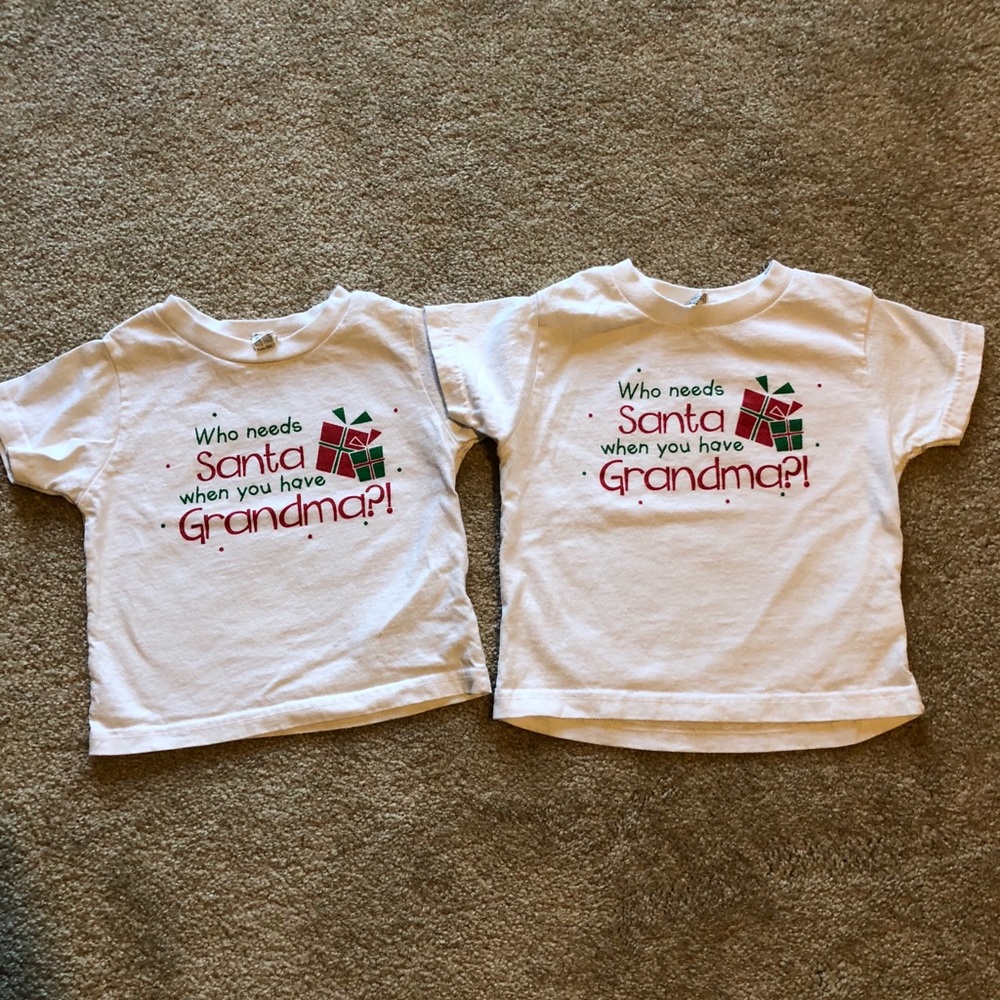 **TWINNING** X-mas shirts in 2t & 3t. Girl or boy.